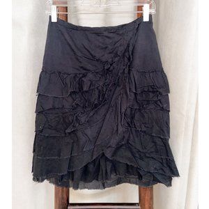 Wet Seal Ruffled Black Skirt